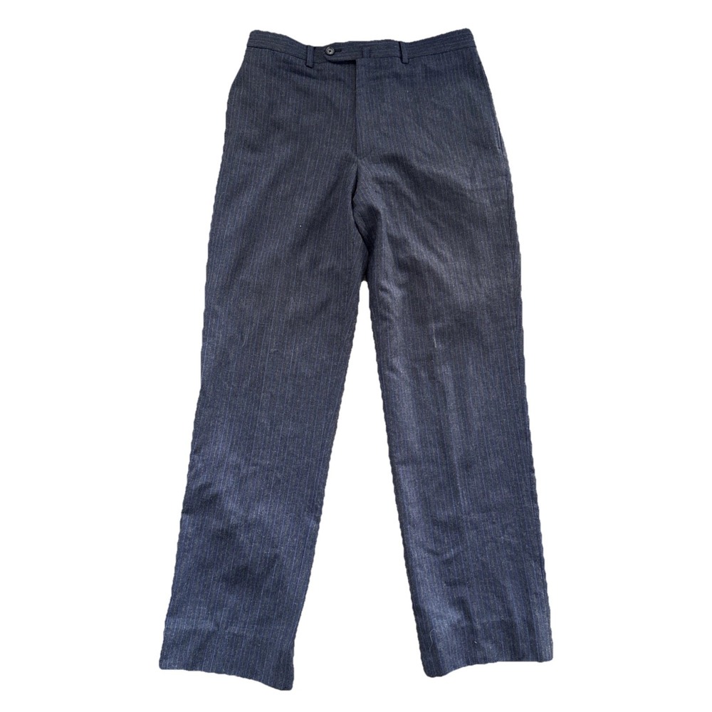 Kuhlman Men's 32x31 Dress Pants Wool Cashmere Gray Pinstripe Made in Italy